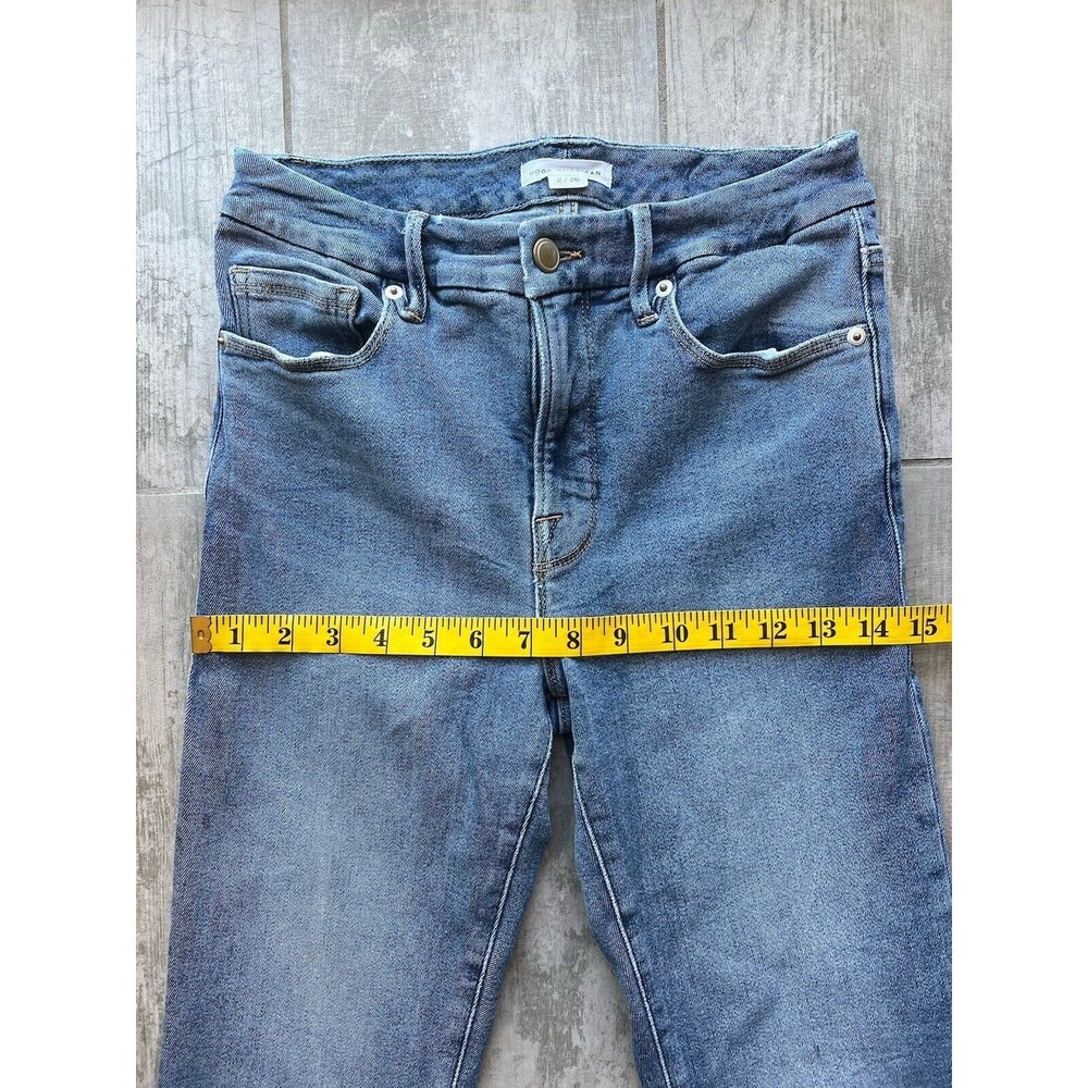 Good American GOOD LEGS STRAIGHT JEAN GSPBY941T Deco Yoke High Rise Stretch 2 26 - Picture 8 of 15